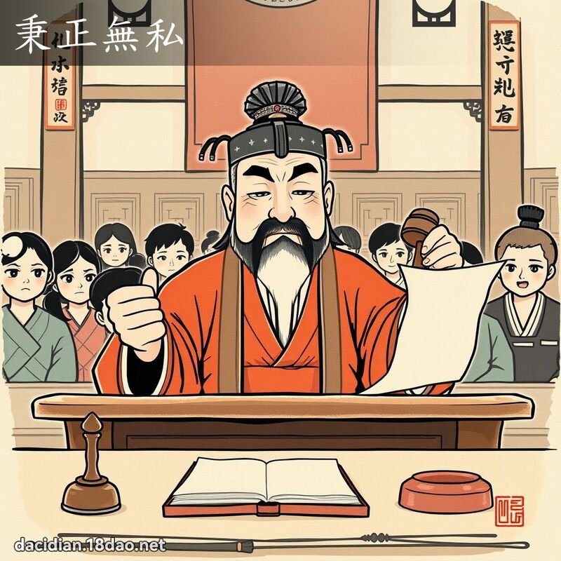 秉正无私 配图