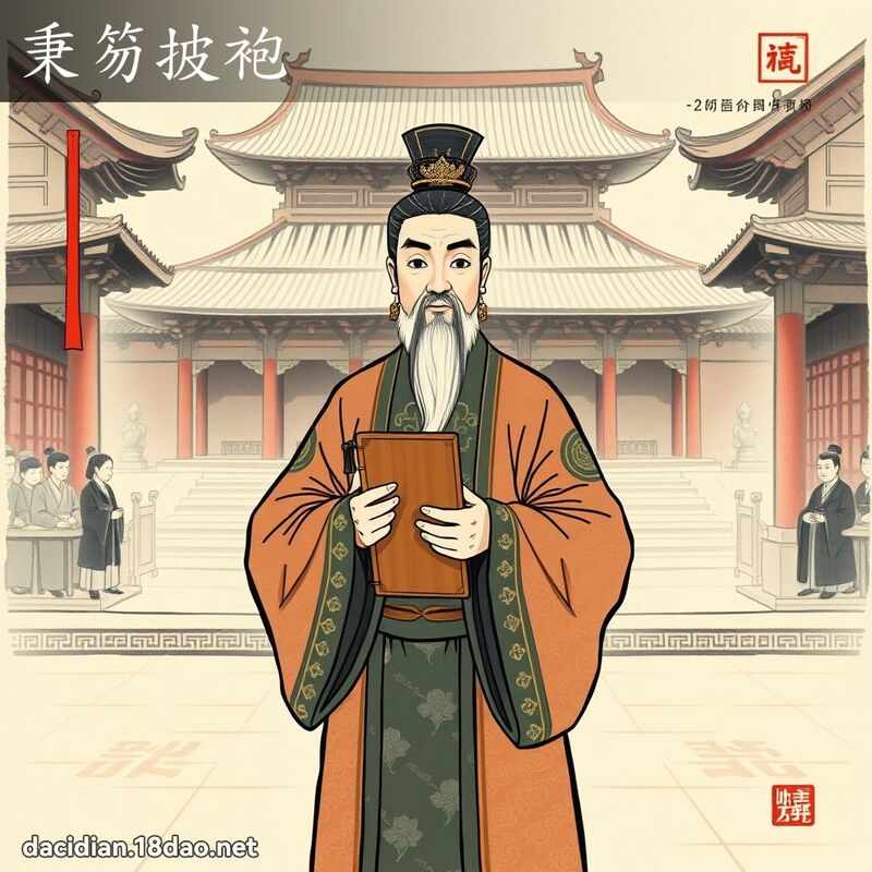 秉笏披袍 配图