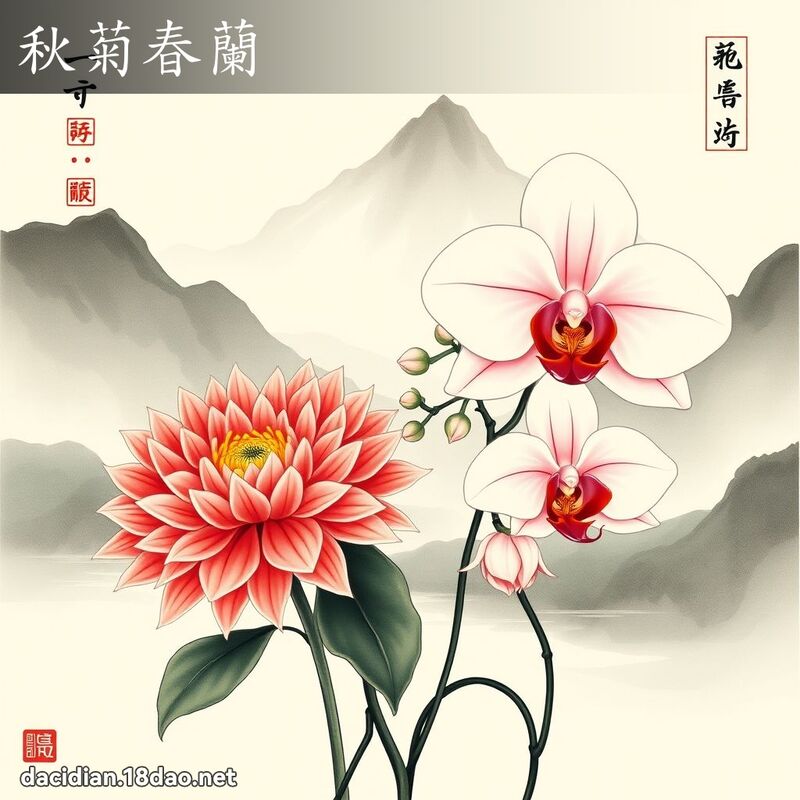 秋菊春蘭 配图