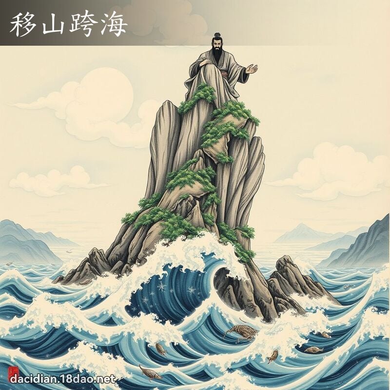 移山跨海 - 中華成語配圖