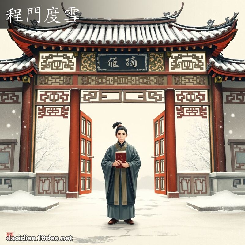 程門度雪 配图