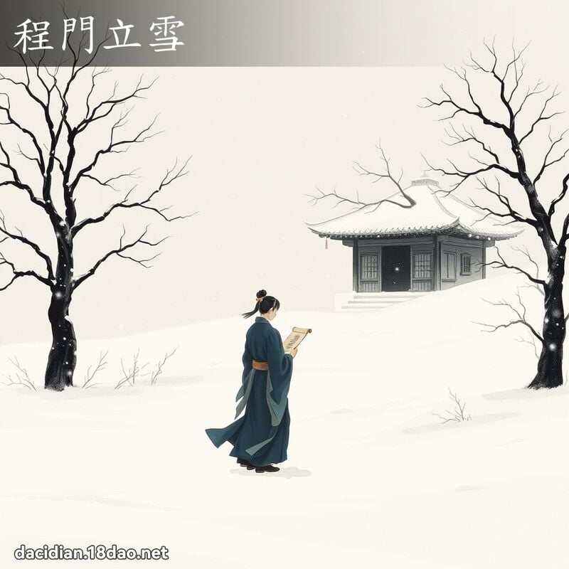 程門立雪 配图