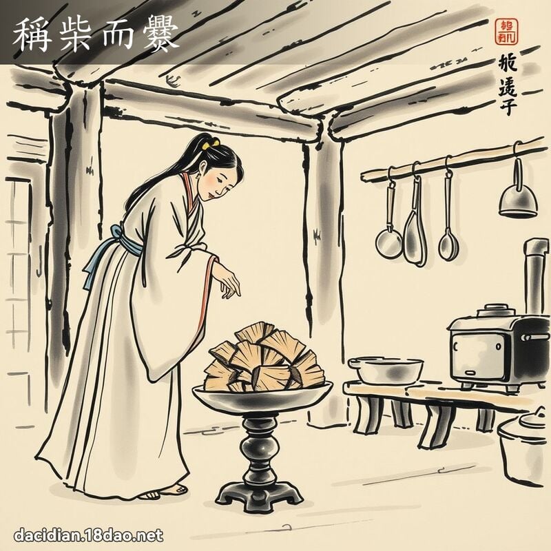 稱柴而爨 - 中華成語配圖