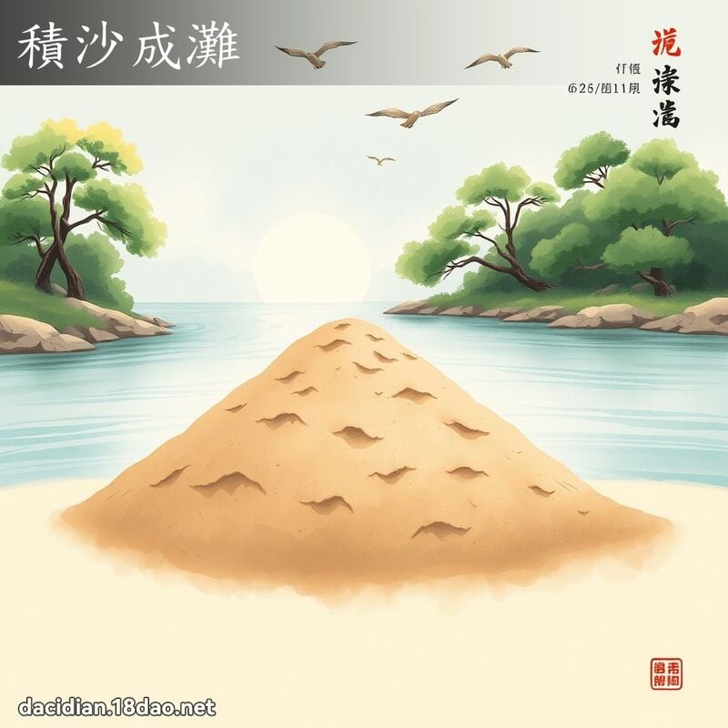 積沙成灘 配图