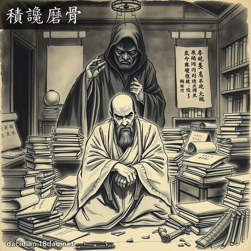 積讒磨骨 配图
