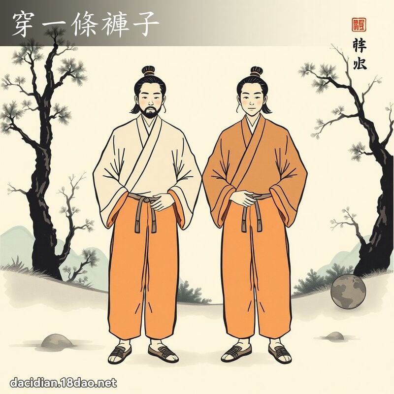 穿一條褲子 配图