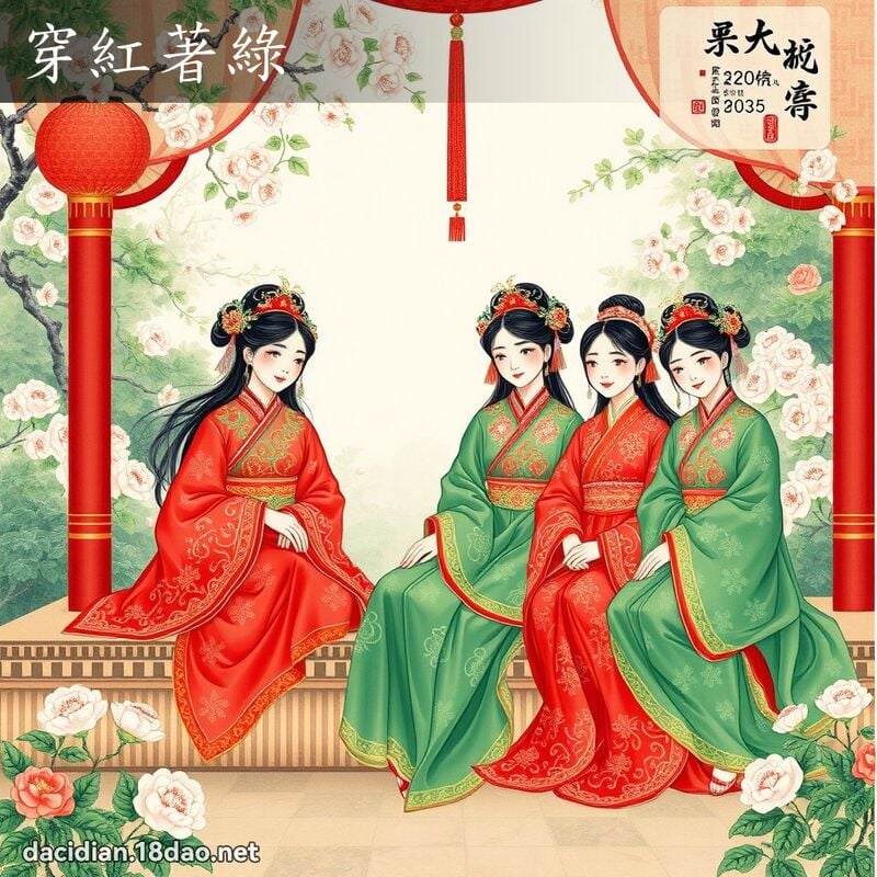 穿紅著綠 配图