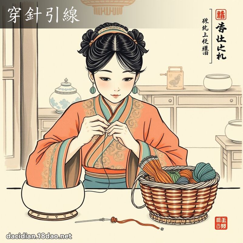 穿針引線 配图