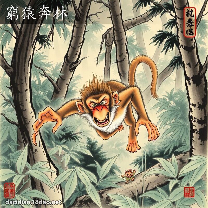 窮猿奔林 配图