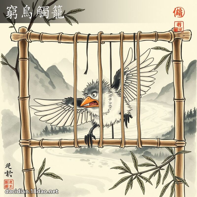 窮鳥觸籠 配图