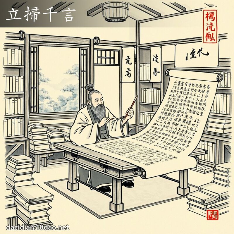 立掃千言 配图