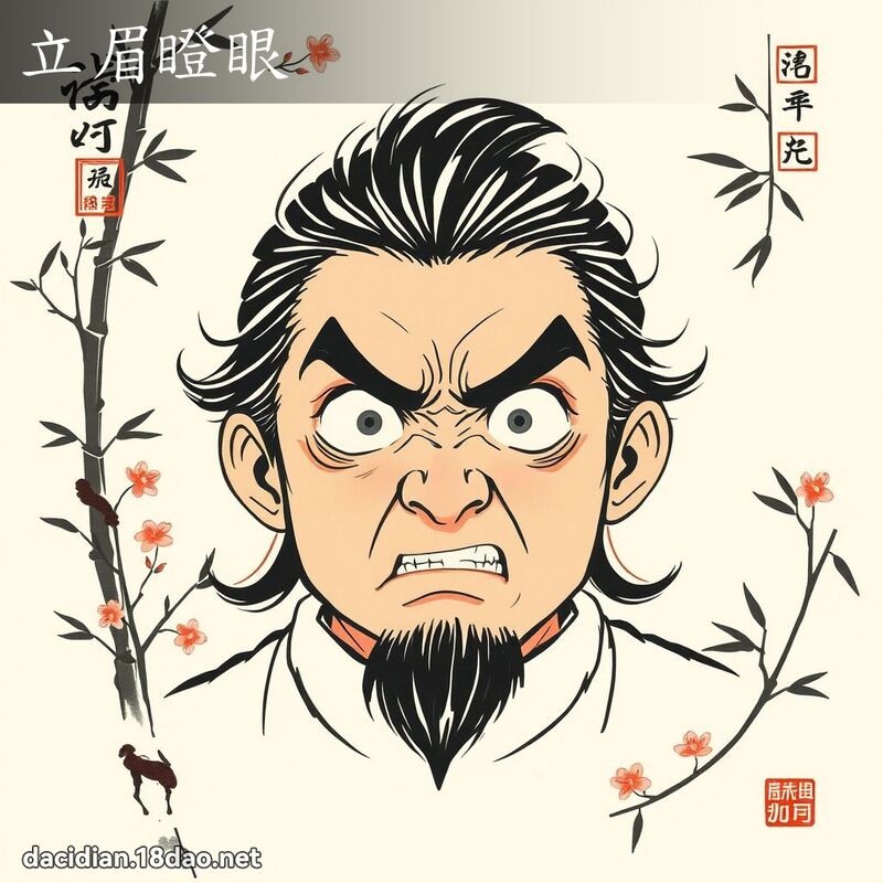 立眉瞪眼 配图
