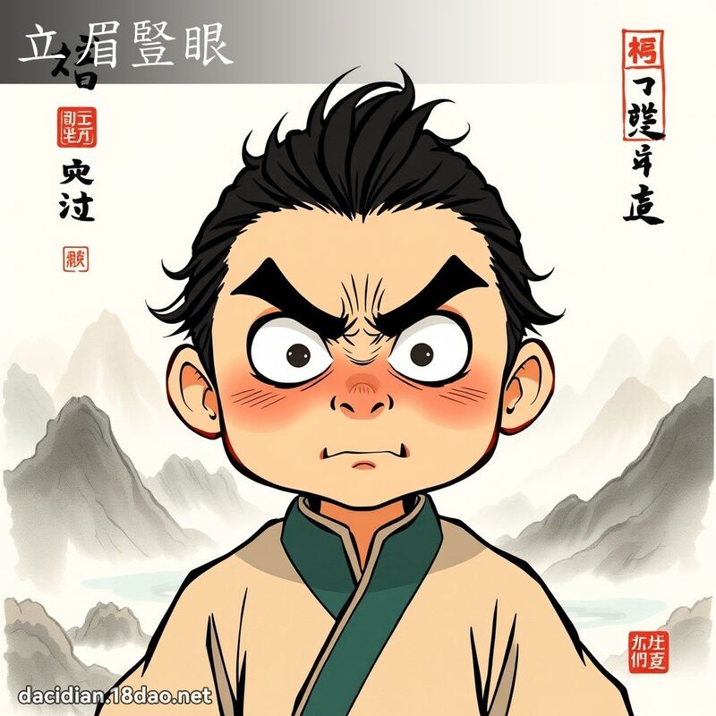 立眉豎眼 配图