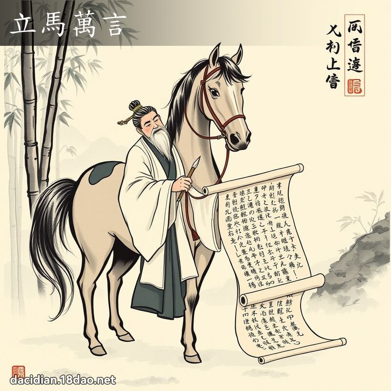 立馬萬言 配图