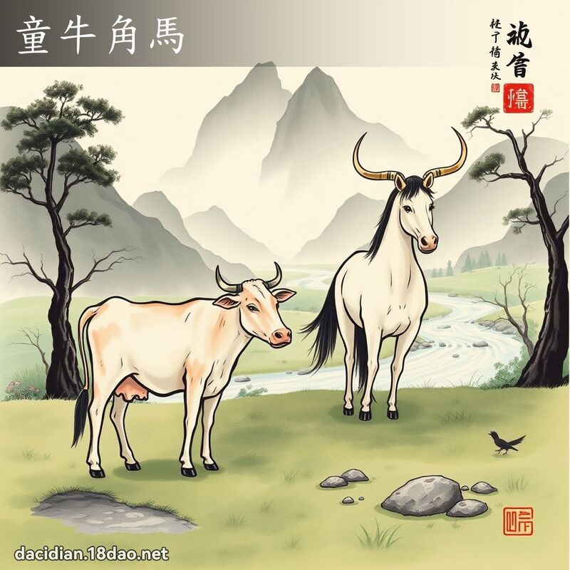 童牛角馬 配图