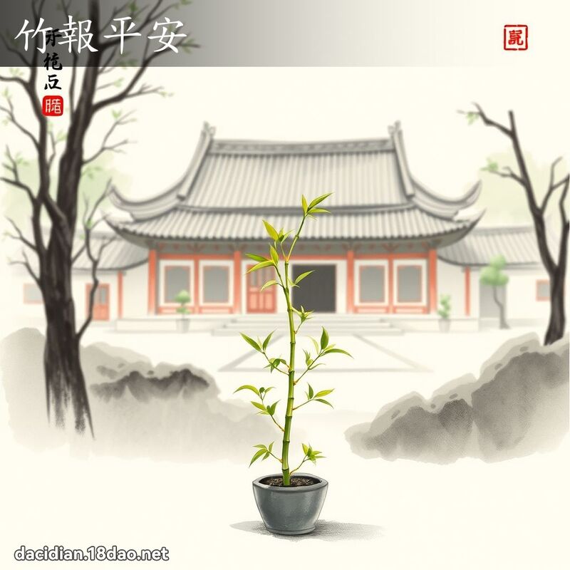 竹報平安 配图