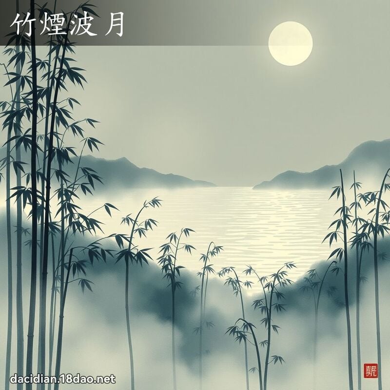 竹煙波月 配图