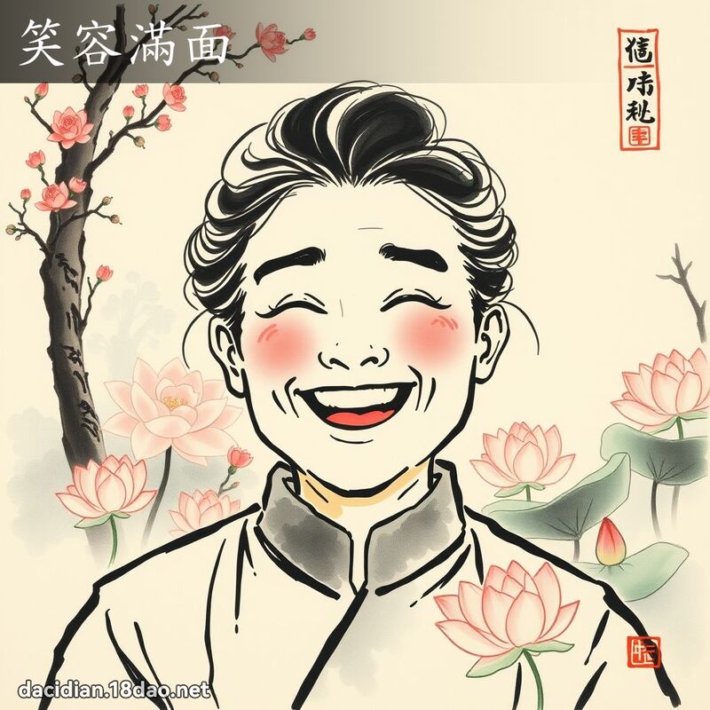 笑容滿面 配图