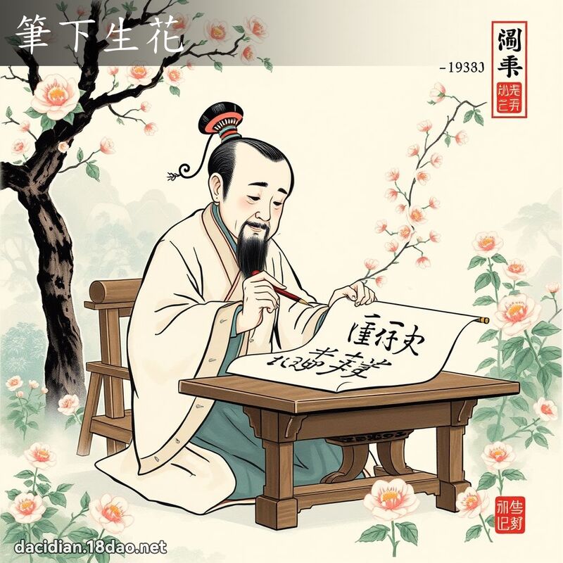 筆下生花 配图