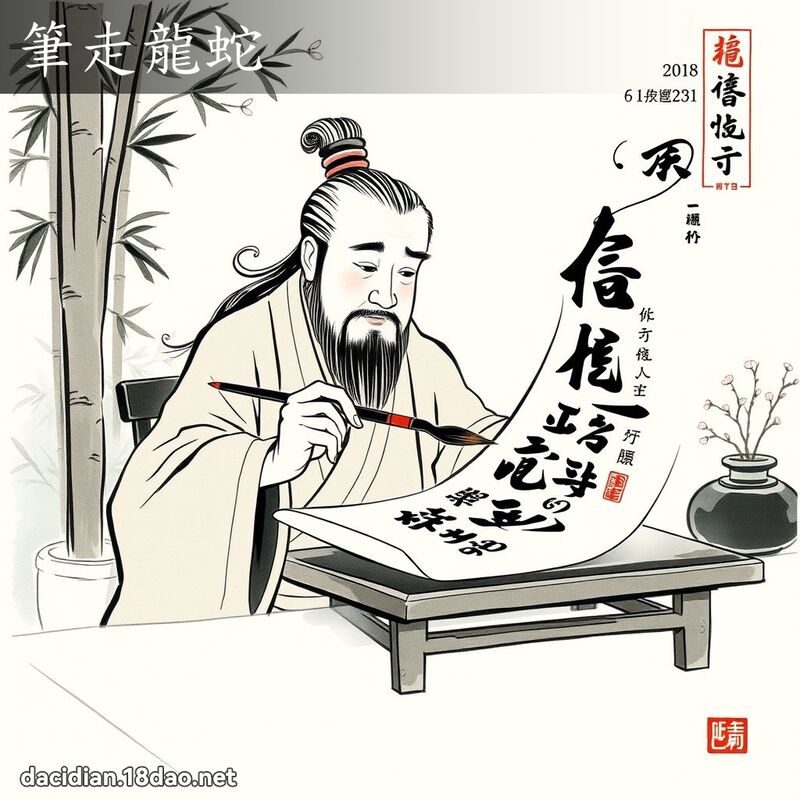 筆走龍蛇 配图