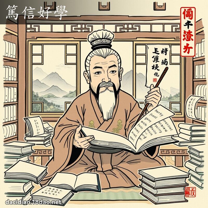 篤信好學 配图