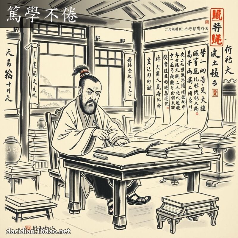 篤學不倦 配图