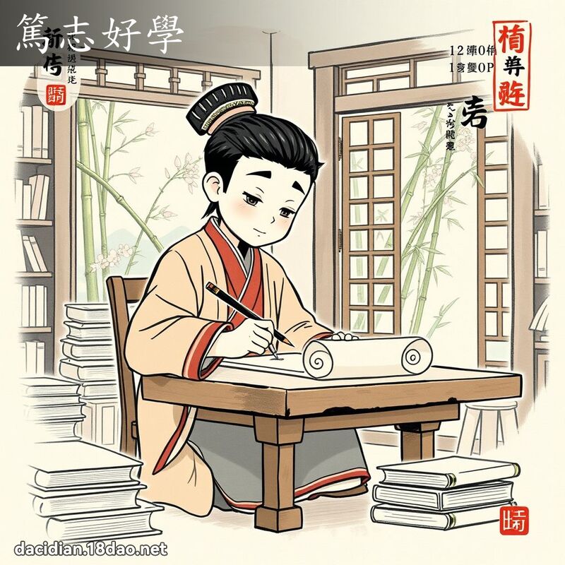 篤志好學 配图