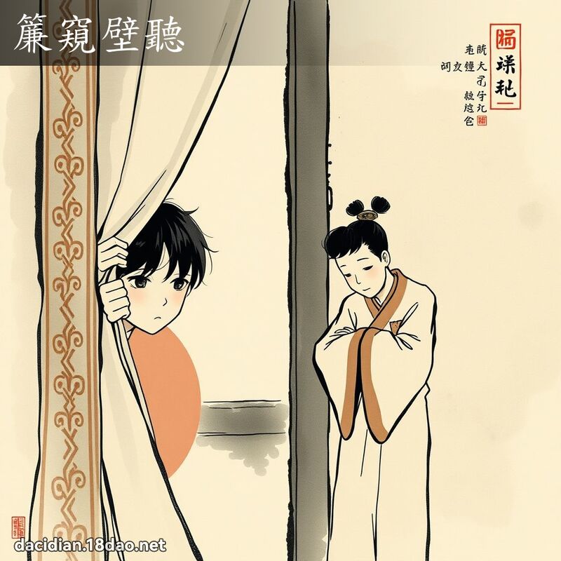 帘窥壁听 配图
