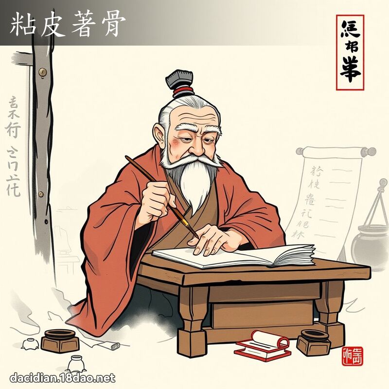 粘皮著骨 配图