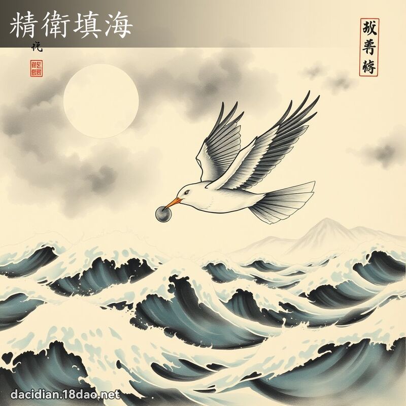 精卫填海 配图