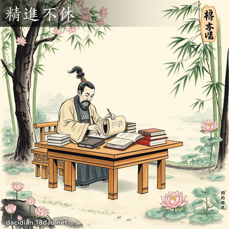 精进不休 配图
