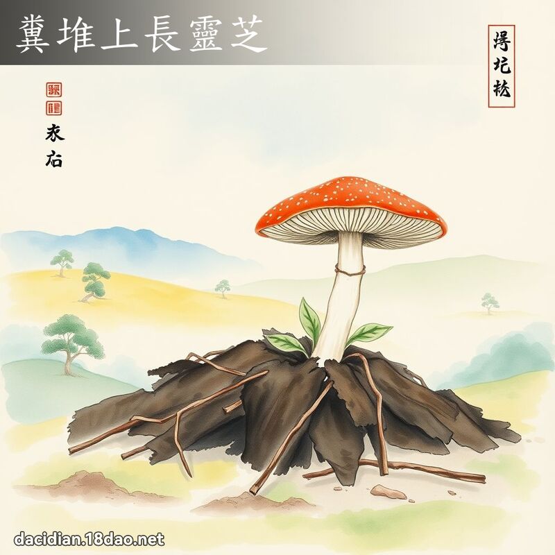 粪堆上长灵芝 配图