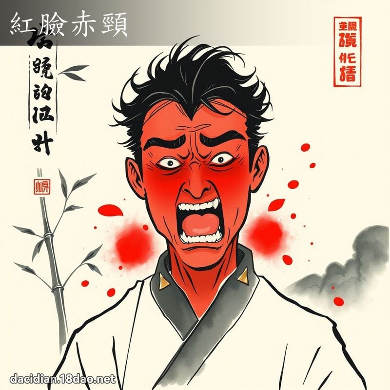 红脸赤颈 配图