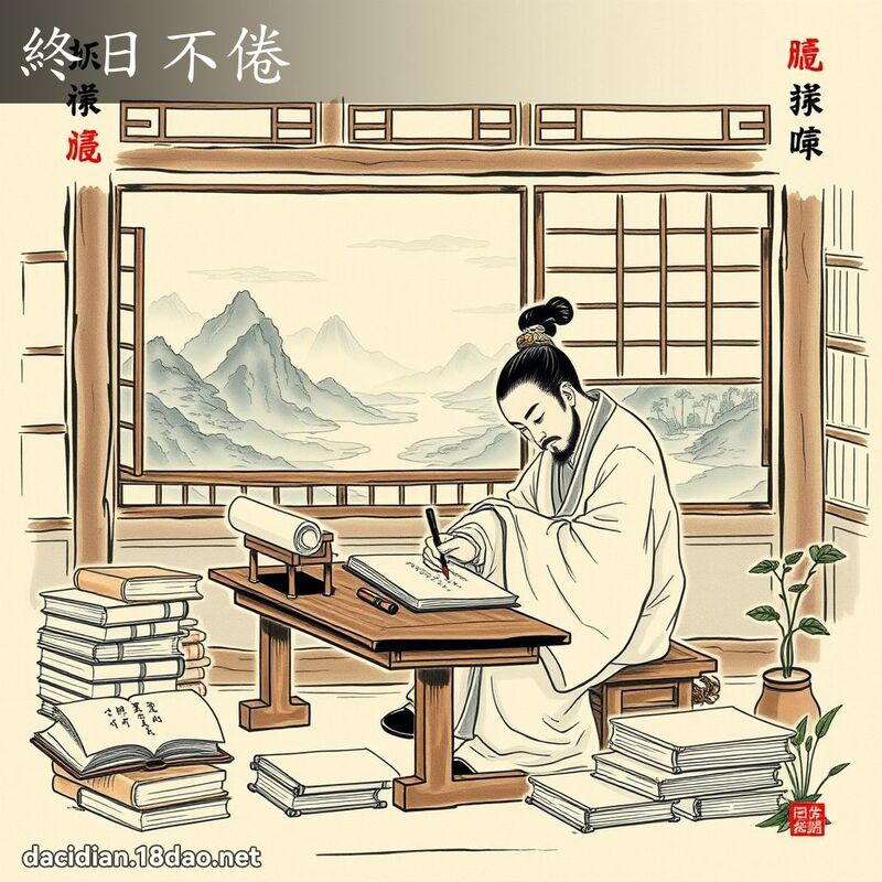 终日不倦 配图
