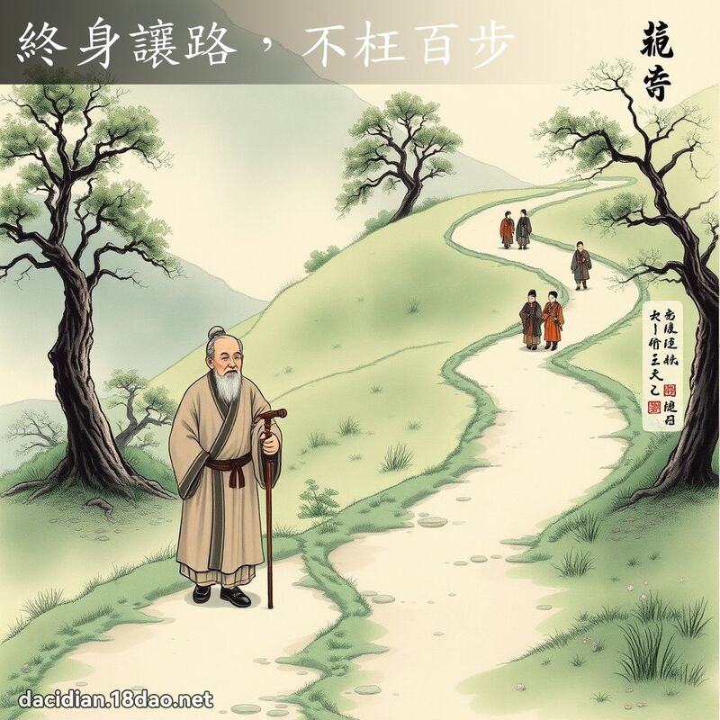 终身让路,不枉百步 配图