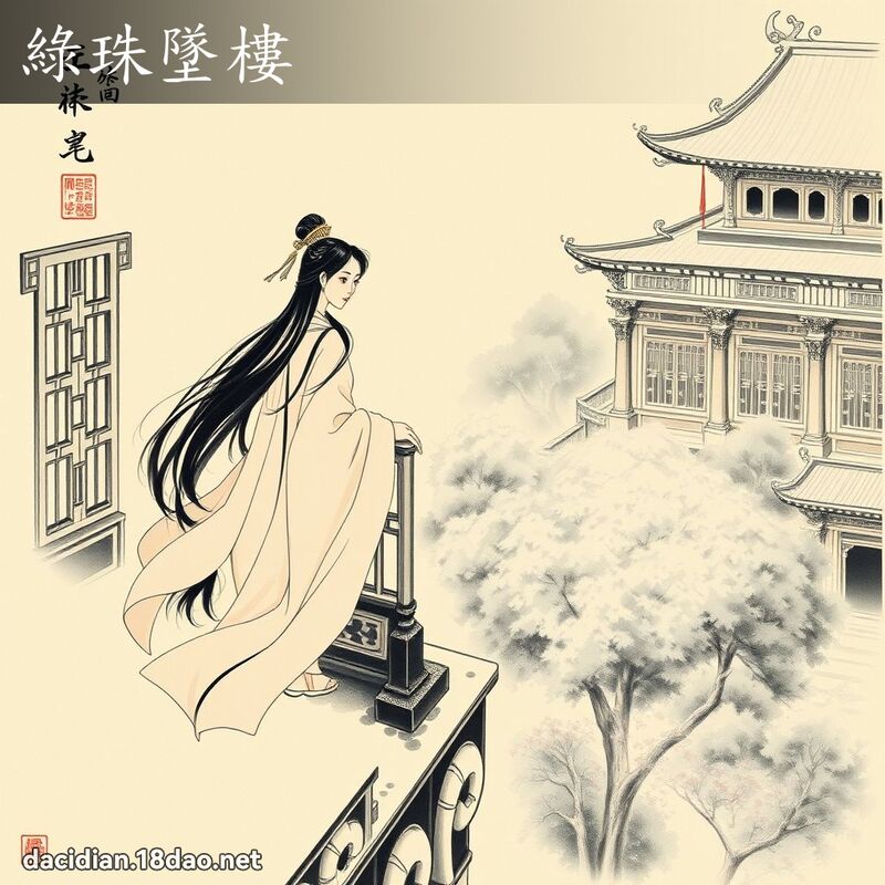 绿珠坠楼 配图
