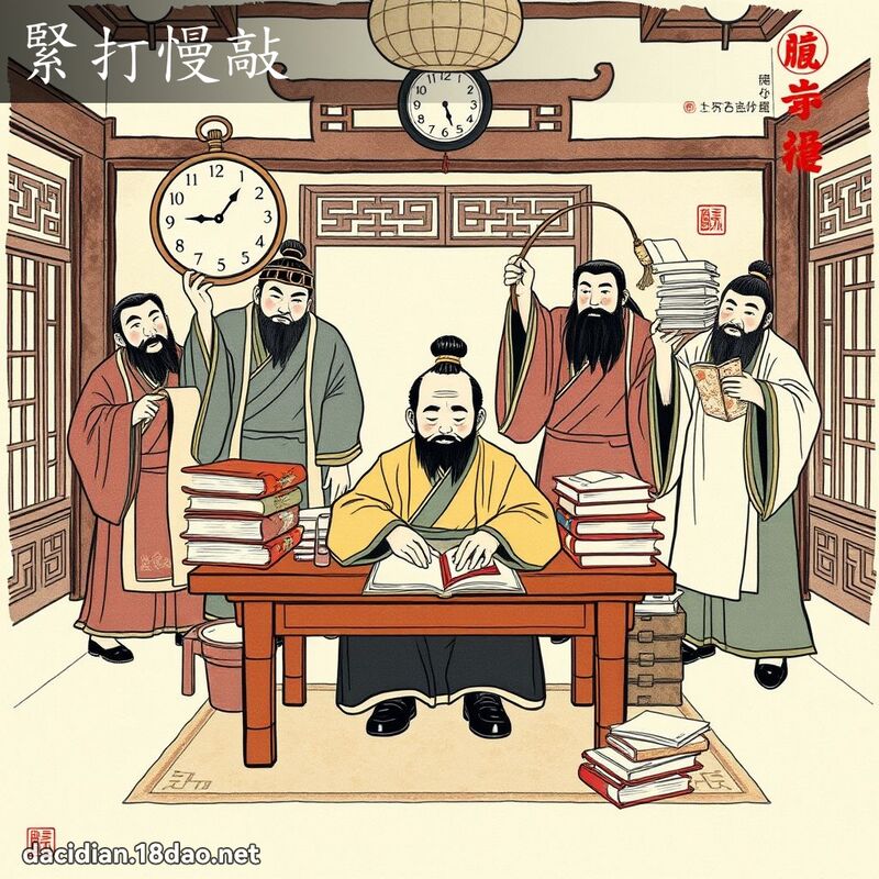緊打慢敲 - 中華成語配圖