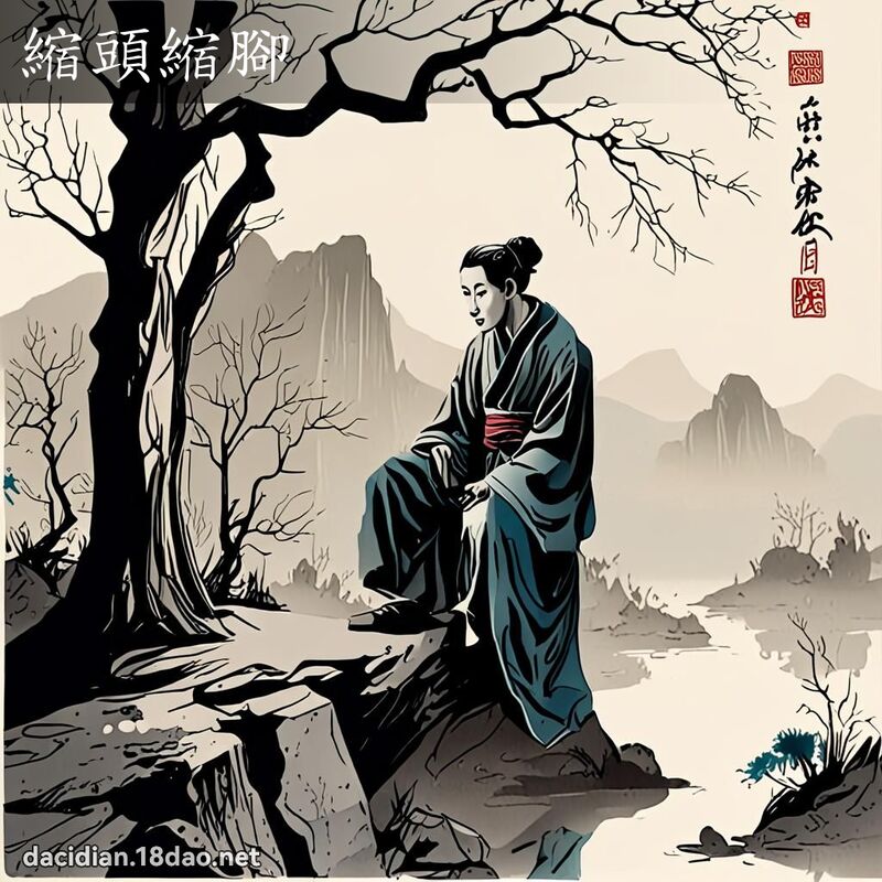 缩头缩脚 配图