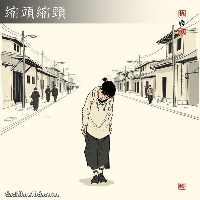 缩头缩颈 配图