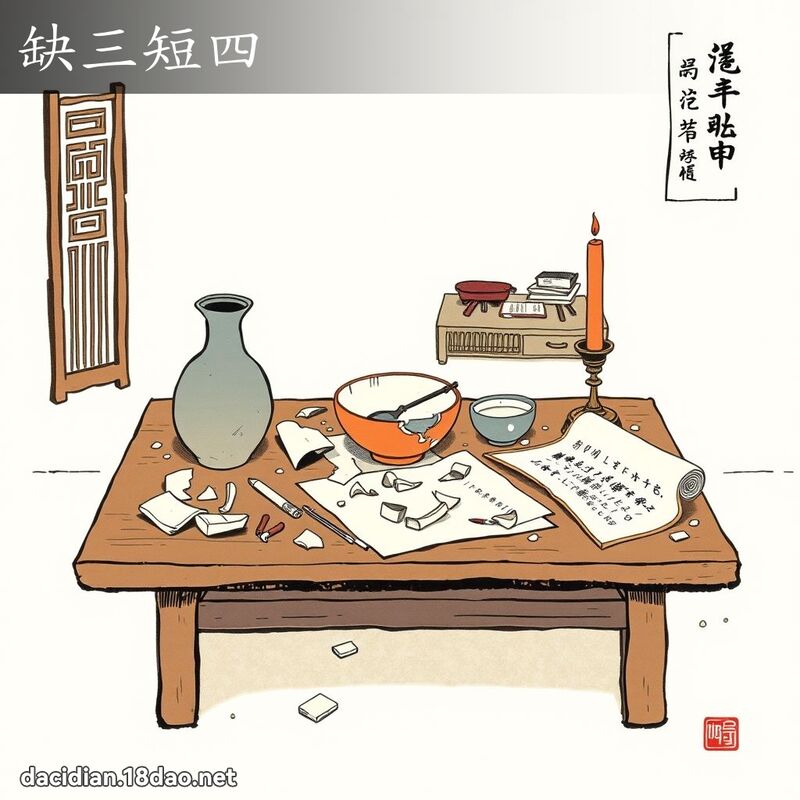 缺三短四 配图