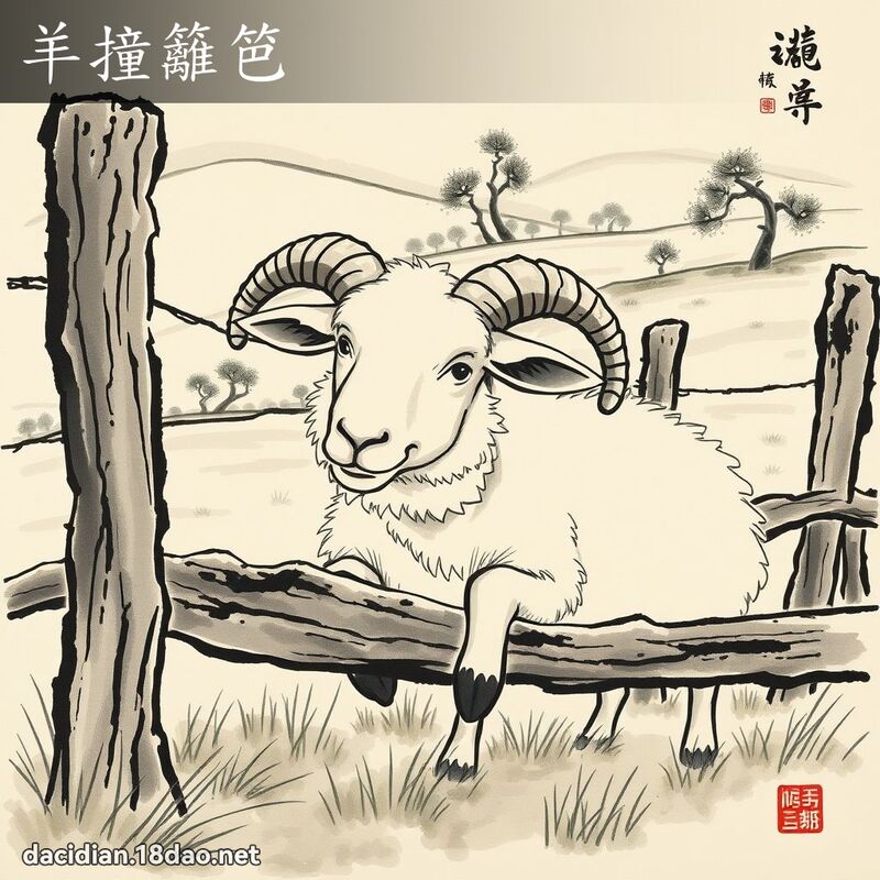 羊撞篱笆 配图