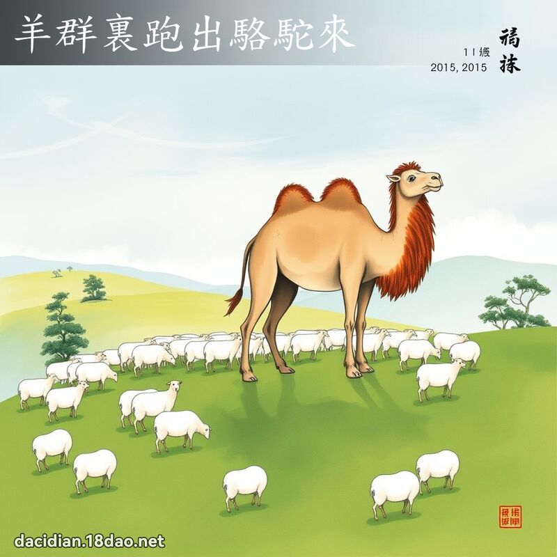 羊群裏跑出骆驼来 配图