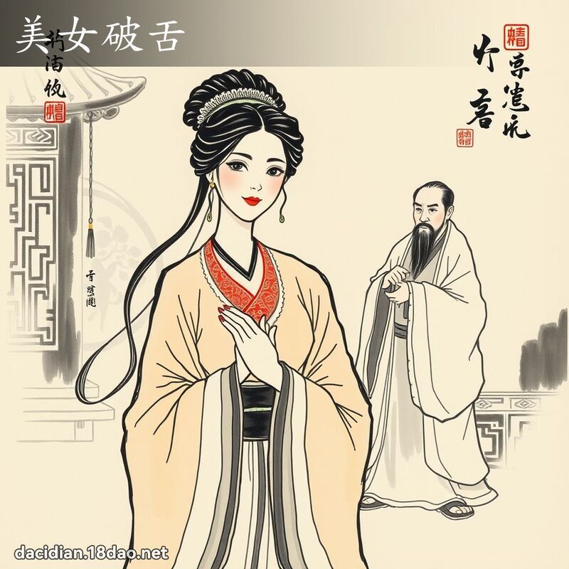 美女破舌 配图
