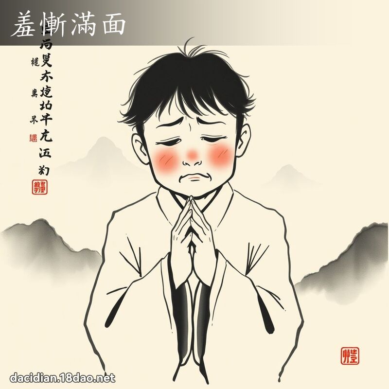 羞惭满面 配图