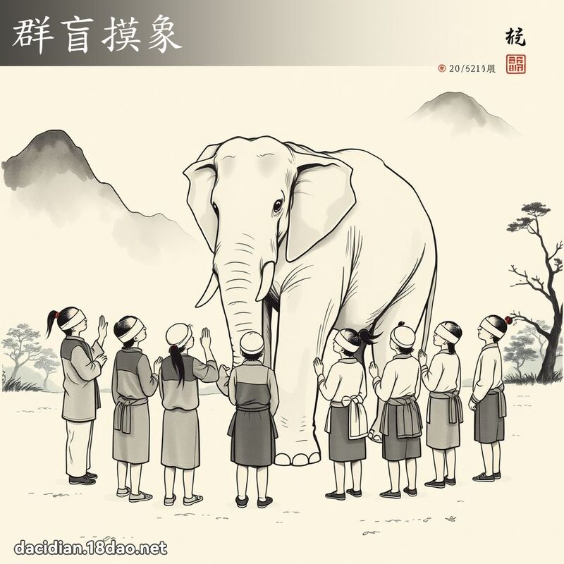 群盲摸象 配图