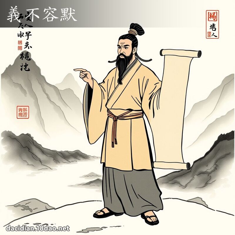 义不容默 配图