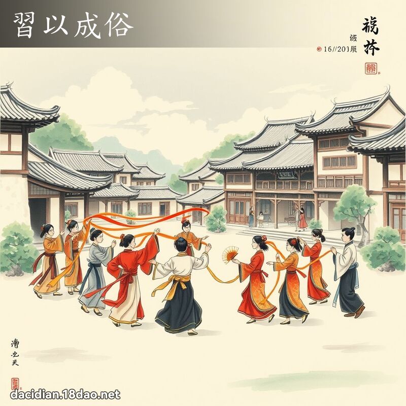 習以成俗 - 中華成語配圖