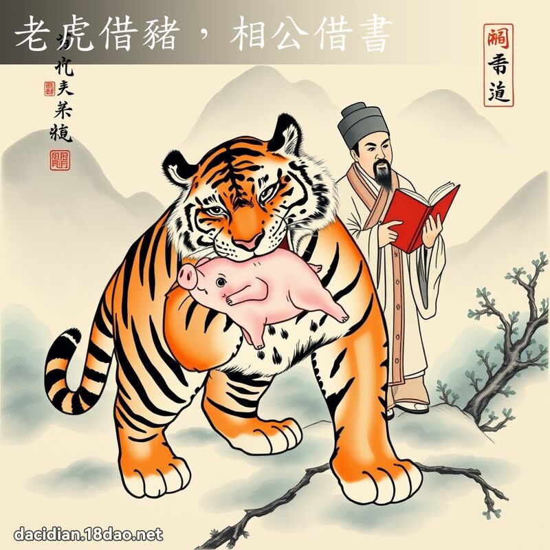 老虎借猪,相公借书 配图