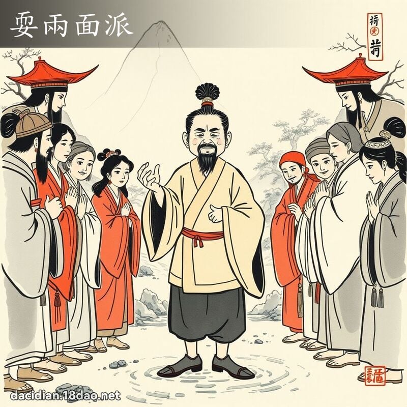 耍两面派 配图