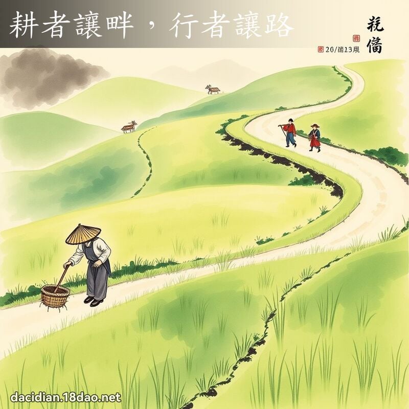 耕者让畔,行者让路 配图
